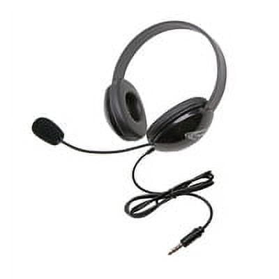 Califone Listening First 2800-TBK Over-Ear Stereo Headset with Gooseneck Microphone, 3.5mm Plug, Black, Each