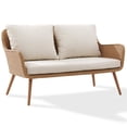 thumbnail image 4 of Crosley Landon 2 Piece Wicker Patio Sofa Set in Light Brown and Oatmeal, 4 of 15