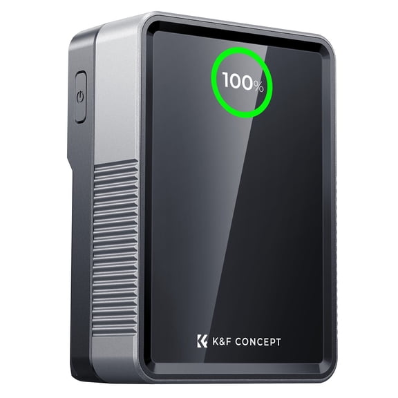K&F CONCEPT V Mount Battery 50Wh 3400mAh Mini V-Mount Camera Battery with 65W Output and TFT Screen, 2H Full Charge, DC, D-Tap, USB-C, USB-A for Camera Camcorder Video Light Monitor
