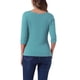 thumbnail image 3 of Camisetas casuales de ajuste slim con cuello barco y mangas de codo para mujeres INSPIRE CHIC en verde mar S, 3 of 6