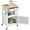 White, variant on CRXX Rolling Kitchen Island Utility Cart on Wheels with Wood Top, Storage Drawer Shelf and Side Hooks, for Dining Rooms Kitchens Living Rooms, White