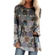 thumbnail image 2 of Ichuanyi liquidación mujer camisas casuales de manga larga estampado de cuello redondo tops sueltos ICHUANYI WER202308210675, 2 of 5