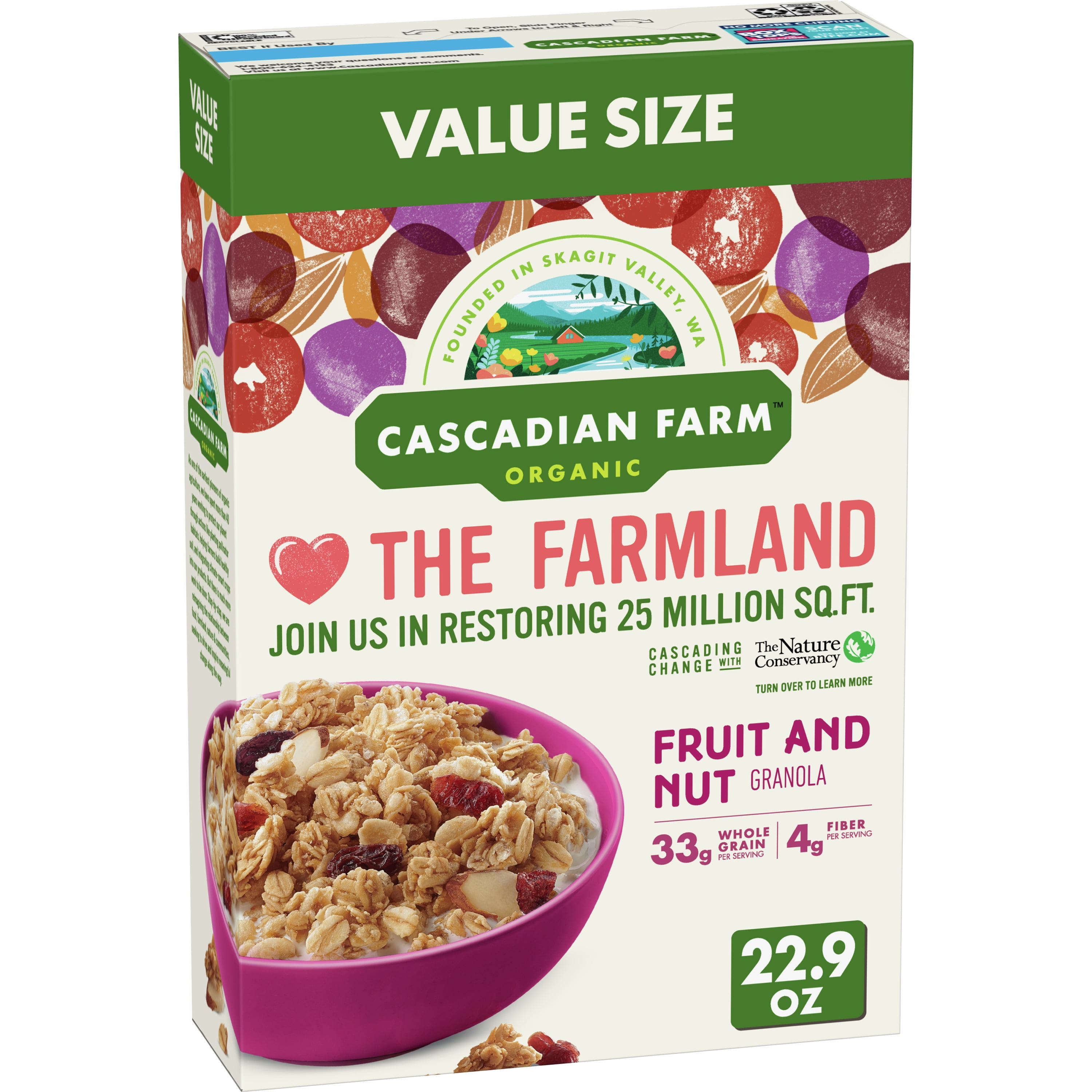 Cascadian Farm Organic Fruit and Nut Granola, Whole Grain Oats, 22.9 oz