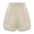 thumbnail image 5 of Sequin Shorts for Women 2026 Summer Elastic High Waist Y2k Glitter Straight Leg Sparkle Shorts Clubwear, 5 of 5