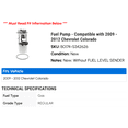thumbnail image 2 of Fuel Pump - Compatible with 2009 - 2012 Chevrolet Colorado - AC Delco, 2 of 2