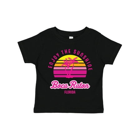 

Inktastic Summer Enjoy the Sunshine Boca Raton Florida in Pink Gift Toddler Boy or Toddler Girl T-Shirt
