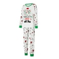 thumbnail image 3 of Elippeo Christmas Pajamas for Family Long Sleeve Cartoon Letter Print Tops + Pants Set Winter Loungewear, 3 of 10