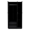 thumbnail image 4 of Shunda K Wardrobe 71H" with 3-Doors and 2-Inner Drawers, 3 Doors, Black, 4 of 5