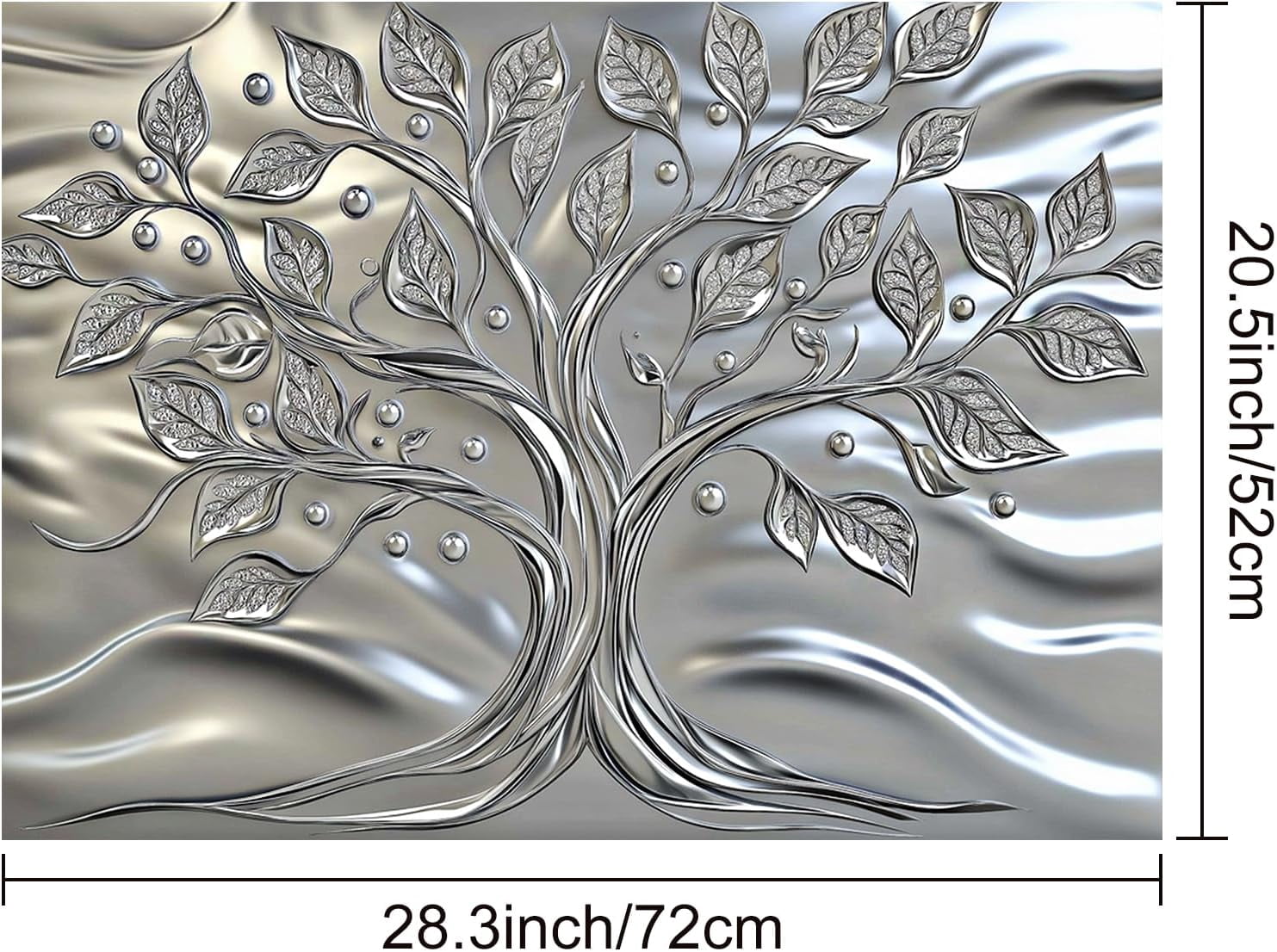 Stove Top Covers Pad Silver Tree of Life Kitchen 28 x 20 inches Diatomite Tree Patterns Stove Top Cover for Electric Fit Kitchen Countertop Coffee Maker Pot Water Mat