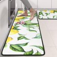 thumbnail image 2 of Kitchen Rugs Sets Of 2,Yellow Lemon Fruit Leaves White Pattern Anti Fatigue Kitchen Mat Rugs Non Slip Washable,Decorative Kitchen Floor Mats for Kitchen,Sink,Laundry,17"x47"+17"x47", 2 of 5