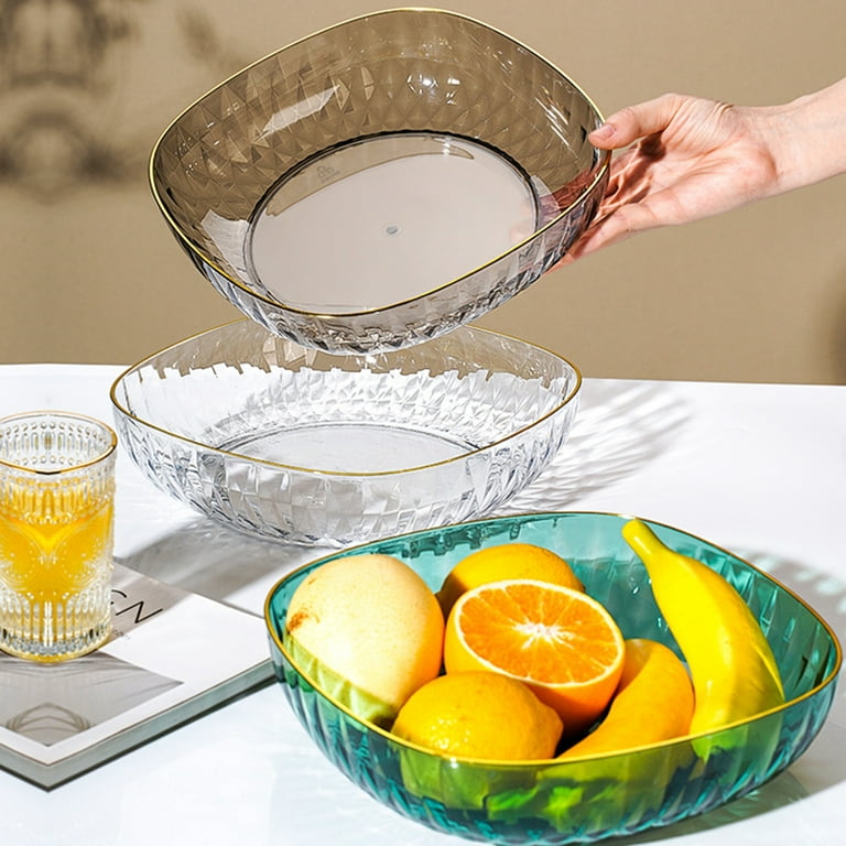 WORTHBUY Multifunctional Fruit Plate With Drainable Base, Clear Plastic  Fruit Bowl For Kitchen Party Snack Fruit