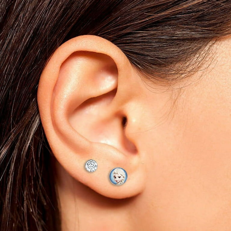 Disney Frozen Stud Earrings Set Clear Crystal Stud Earrings and