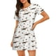 thumbnail image 1 of Balery Dachshund Dog Camisón de manga corta con cuello redondo para mujer, cómodo y elegante., 1 of 6