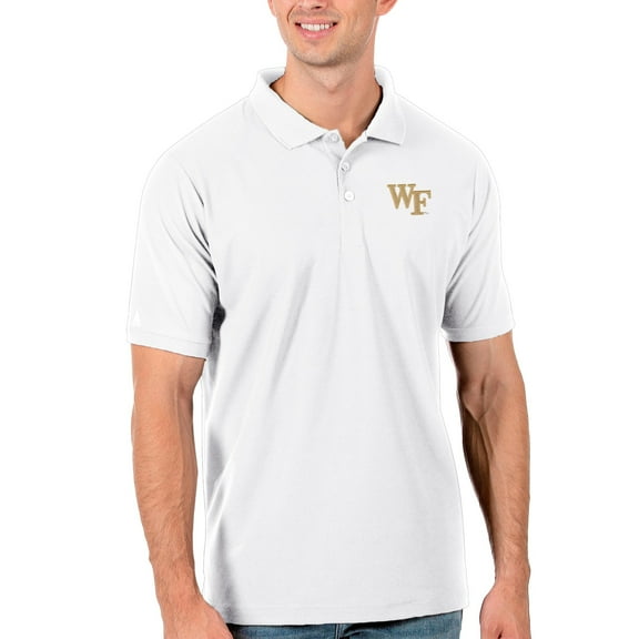 Men's Antigua White Wake Forest Demon Deacons Legacy Pique Polo