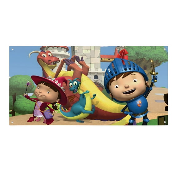 Mike the Knight-Theme Backdrops Banner Birthday Party Decor Supplies Personalized Party Backdrop Decoration,5x3ft（150x90cm）