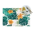 thumbnail image 4 of YFYANG Washable Heat-Resistant Placemats, 70% PVC/30% Polyester, Watercolor Tropical Plant Flowers Kitchen Table Mat, 12" x 18" 1 Piece, 4 of 6