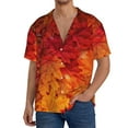 thumbnail image 3 of Sigee Autumn Leaf Print Men's Shirts Casual Button Down Short Sleeve Summer Beach Shirt Hawaiian Vacation Shirts Tee Shirt-X-Large, 3 of 7