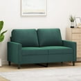 thumbnail image 1 of vidaXL Canapé 2 Places Vert Foncé 120 cm Velours, 1 of 5