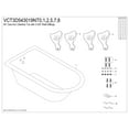 thumbnail image 5 of Aqua Eden VCT3D543019NT0 54" Cast Iron Oval Rectangular Roll Top Clawfoot Tub (3-3/8" Wall Drillings), White/Matte Black, 5 of 7