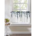 thumbnail image 4 of Blue Teal Eucalyptus 2 Panel Kitchen Curtains for Small Windows, Weeping Botanical Leaf Watercolor Bathroom Tier Curtain, Short Window Treatment for Bedroom/Living Room 55"x24", 4 of 6