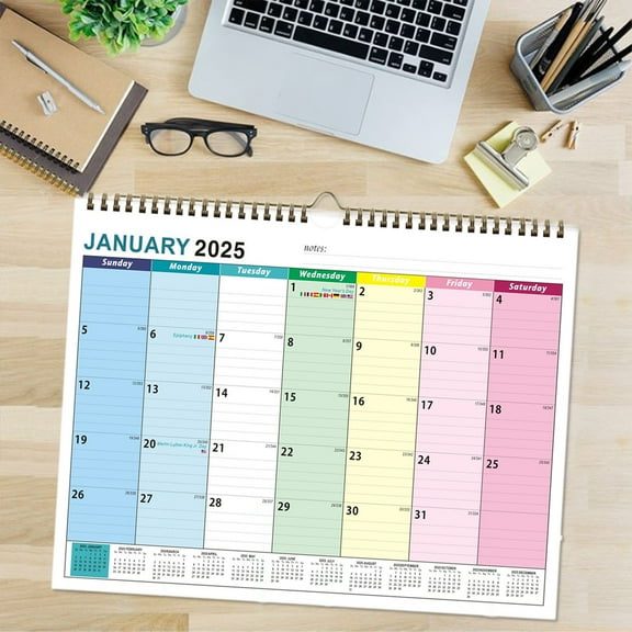 Qocolhg Wall Calendar 2025 - Wall Calendar from Jan 2025 to Jun 2026 - Monthly Calendar with 140gsm Thick Paper for Planning and Organizing for Home or Office, 8.5 x 12inch Wall Calendar 2025