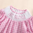 thumbnail image 6 of Afdoent Girls Dresses Smocked Dress With Embroidery Floral Party Gown Plaid Ruffled Sleeves Casual Play Outfit 12-18 Months, 6 of 9