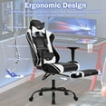 thumbnail image 4 of NiamVelo Gaming Chair with Footrest, Racing Style Gamer Chair for Adults&Teen, High Back Reclining Game Chair with Headrest and Lumbar Support, Computer Chair Desk Chair 250lb Capacity （White）, 4 of 7
