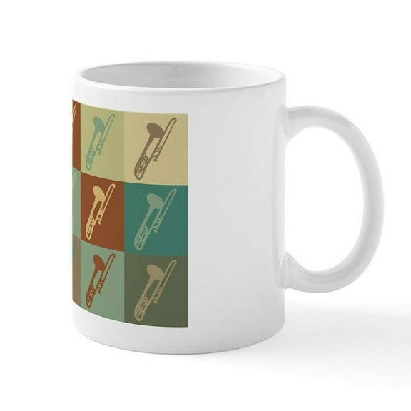 CafePress - Trombone Pop Art Mug - 11 oz Ceramic Mug - Novelty Coffee Tea Cup