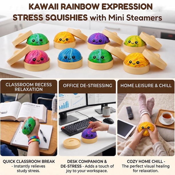 Juguete Sensorial Squishy Bao Dumpling Con Vaporera De Plástico – Antiestrés Y Decorativo