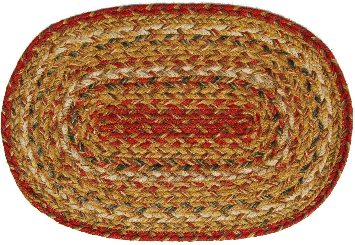 Homespice Decor Mustard Seed Braided Placemats - Oval (Set of 4