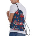 thumbnail image 4 of Yiaed Fire Truck 1 Print Drawstring Bags Drawstring Backpack Bulk String Back Pack Gym Sport Bag-Small, 4 of 5