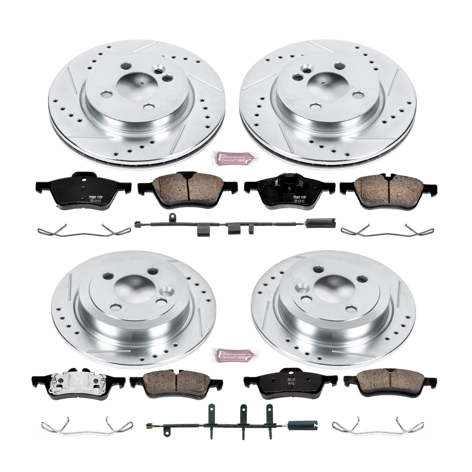 PowerStop Front and Rear Z23 Evolution Sport Carbon-Fiber Ceramic Brake Pad and Drilled & Slotted Rotor Kit Fits: MINI COOPER Select Models K6296