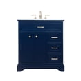 thumbnail image 3 of Elegant Decor Americana 32" Solid Wood and Metal Single Bathroom Vanity in Blue, 3 of 8
