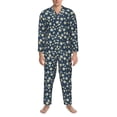 thumbnail image 3 of Fotbe Daisy Floral B Pijama de Hombre con Estampado de Manga Larga, Conjunto de 2 Piezas, Ropa de Dormir Suave y Cómoda con Bolsillos-XX-Large, 3 of 7