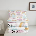 thumbnail image 5 of Erosebridal Rainbow Bedding King Cute Cartoon Cloud Star Sun Comforter Set Kawaii Room Decor,Boho Style Rainbow Doodles Comforter Hand Drawn Iridescent Quilt 2 Pillow Cases, 5 of 6
