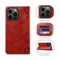 thumbnail image 1 of Nalacover Vintage Wallet Case for iPhone 14 Pro, Magnetic Closure Flip Folio Cover with Card Slots Kickstand, Classic PU Leather TPU Shockproof Anti-Scratches Case for iPhone 14 Pro,Red, 1 of 6