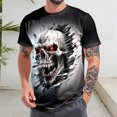 thumbnail image 4 of adaychics Mens Skull T Shirts Crew Neck Horror T-Shirt Novelty Short Sleeve Summer Tops for Daily Wear Holiday Party, 4 of 6
