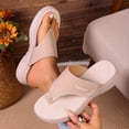 thumbnail image 2 of Yyuenw Thick Sole Thong Flip Flops Women PU Open Toe Summer Beach Casual Outdoor Walking Shoes, 2 of 9