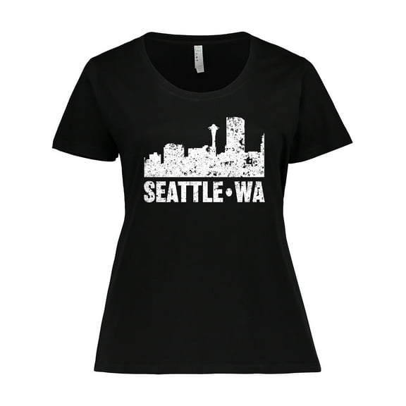 Inktastic Seattle Skyline Grunge Women's Plus Size T-Shirt