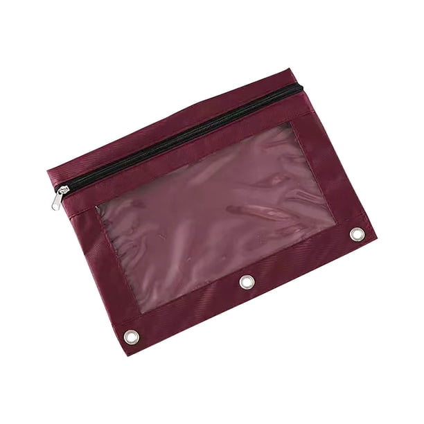 Carpetas para Documentos Caja de Lápiz de Tres Agujeros con Cremallera Bolsa de Almacenamiento de Archivos de Pvc Transparente Carpeta Desmontable Caja de Lápiz de Gran Capacidad Bolsas de Lápiz con C