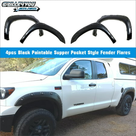 APS Injection Moulding Boss Pocket Rivet Style Heavy-Duty ABS Blister Plastic Fender Flares Custom Fit 2007-2013 Toyota Tundra (Factory Mudflaps Must be (Best Plastic For Injection Molding)