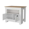 thumbnail image 4 of FM FURNITURE Theba Kitchen Island with 2 doors 3 shelves White Engineered Wood, 4 of 6