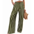 thumbnail image 3 of Women'S Pants Casual Button Up High Waisted Wide Leg Trousers Green S, 3 of 7