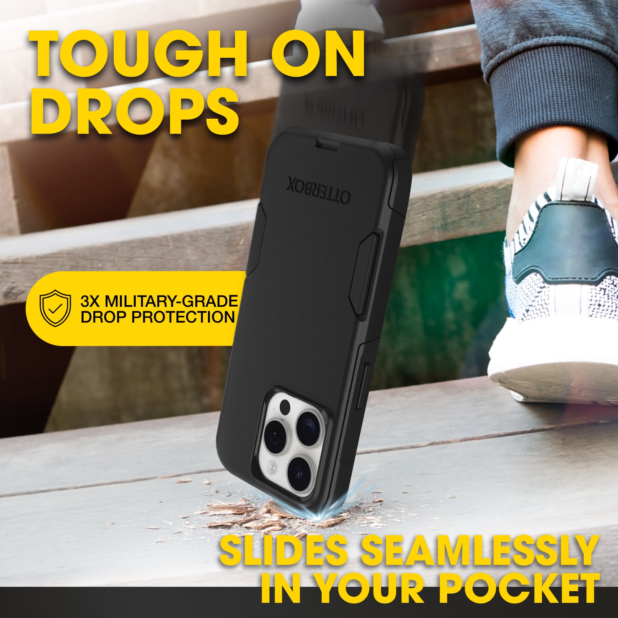OtterBox iPhone 15 Pro Commuter Series Case - MagSafe Edition - Black, Slim & Tough, Pocket-Friendly, with Port Protection