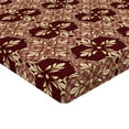 thumbnail image 4 of Ambesonne Damask Fitted Sheet, Vintage Floral Design Swirls, Twin Size, Maroon Sand Brown, 4 of 5