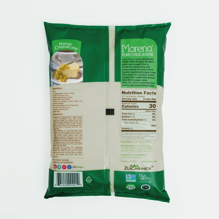 Zulka Morena Pure Cane Sugar, Unrefined, Non-GMO, 4 lb Zulka Morena Pure Cane Sugar, Unrefined, Non-GMO, 4 lb