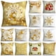 thumbnail image 2 of Fundas de almohada doradas brillantes de copos de nieve para sofá, decoración del hogar, Feliz Navidad, 40 cm, 45 cm, 50cm, 2 of 4
