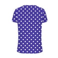 thumbnail image 5 of ZQGJB Summer Womens T-Shirts Dressy Casual Polka Dot Print Short Sleeve V Neck Graphic Tunic Blouse Loose Lightweight Comfy Pullover Tops Navy#03 XXL, 5 of 5