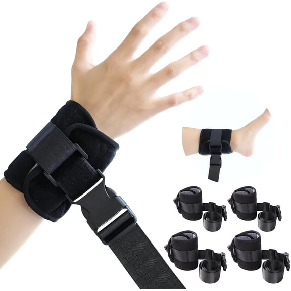 4 Pack  Bed Safety Fixing Straps, Adjustable Wrist & Ankle Holding Bands with Quick Release Buckle for Home Care Use