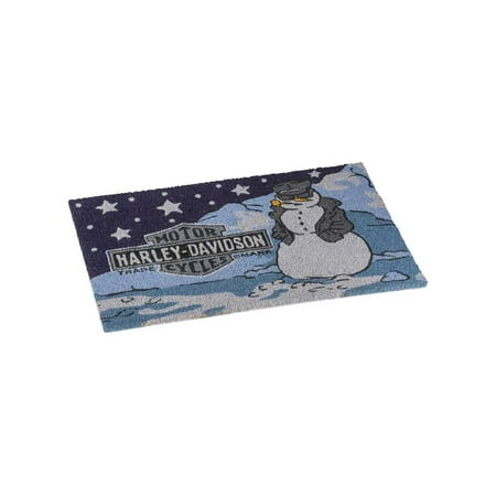 Harley Davidson Biker Snowman Holiday Entry Mat 30 X 18 Inches Hdx 99149 Harley Davidson